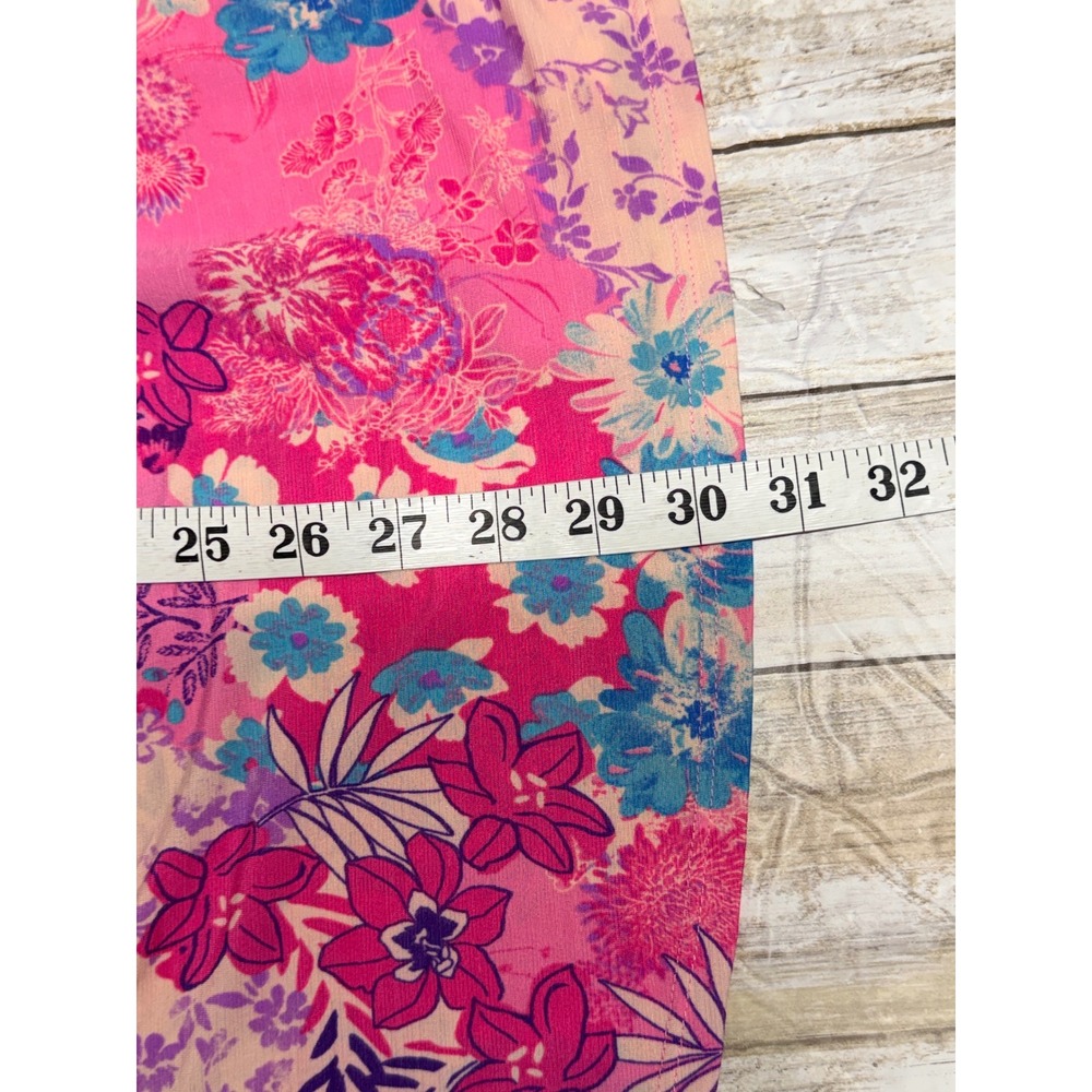 Dear Scarlett "Sweet Tart" Floral Tunic Top Pink 3/4 Roll Tab Sleeve size 3X NWT - Picture 7 of 7
